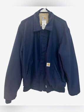 Carhartt FR Men’s Flame-Resistant Duck Bomber Jacket (Dark Navy), Medium